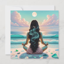 Meditación de armonía en la playa