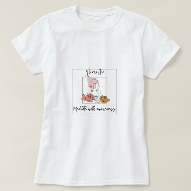meditación de yoga de renombre camiseta básica fem (Diseño del anverso)