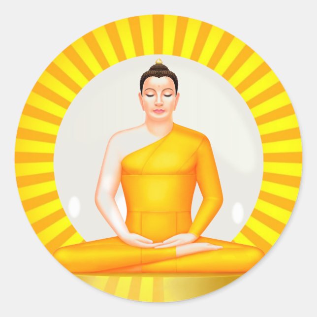 Meditar al pegatina Buda (Anverso)