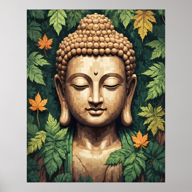 Meditar el arte moderno de los píxeles de Buda (Frente)
