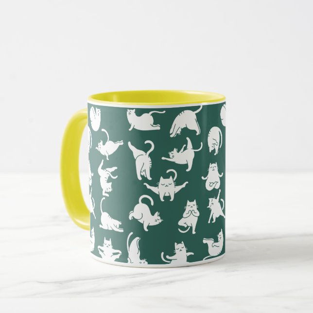 Meditar gatos en tazas de yoga de dos tonos (Anverso izquierdo)