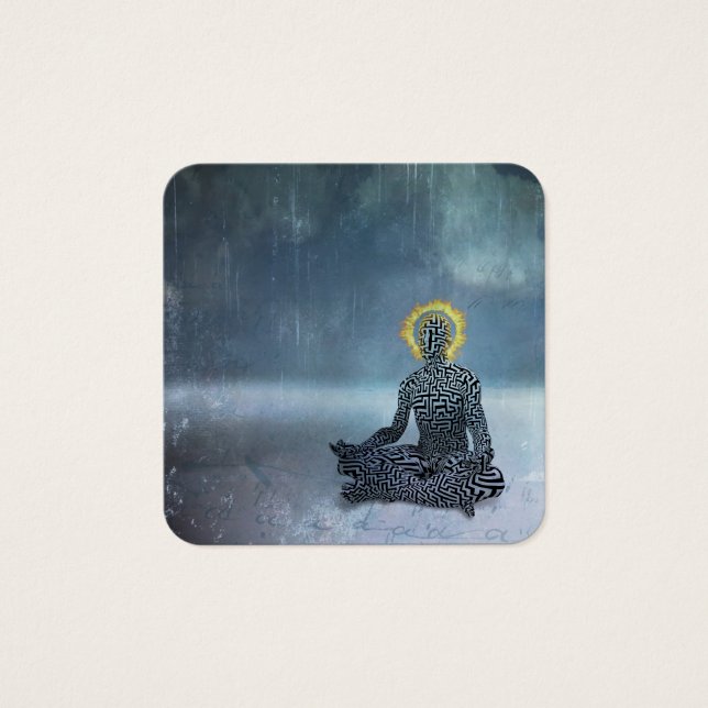 Meditating man. Flaming halo (Anverso)