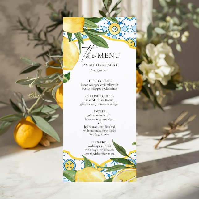 Mediterranean Lemon Wedding Menu (Subido por el creador)