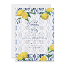 Mediterráneo | Limón | Invitaciones de cumpleaños 
