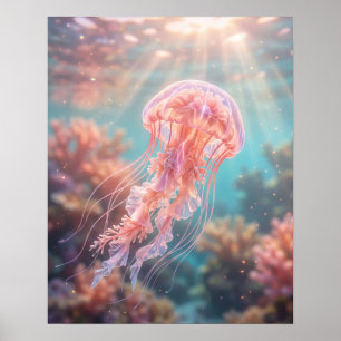 Medusa de Anémona de Mar Coral Resplandor Arte