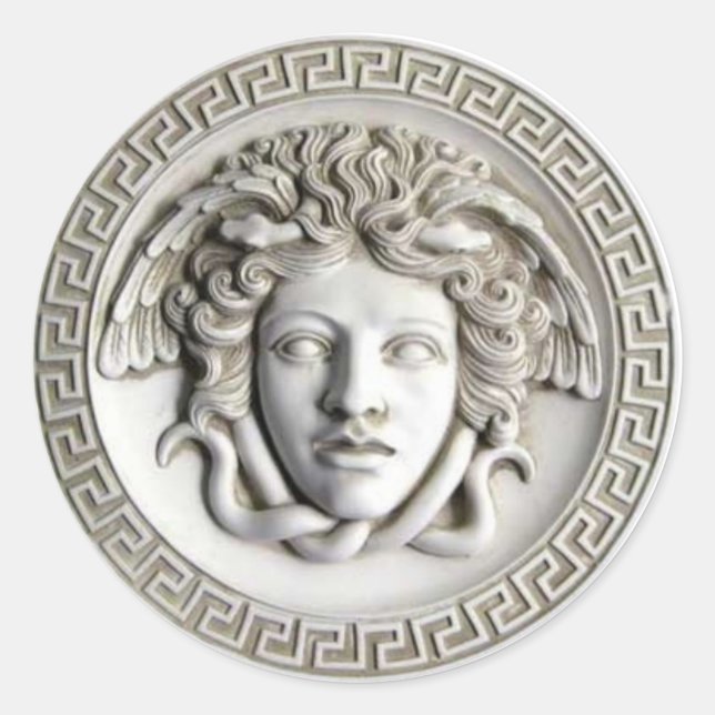 Medusa de Rondanini (Cameo White) Pegatina clásico (Anverso)