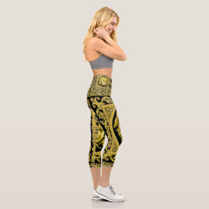 Medusa Dorada Clásica Leggings Capri