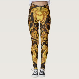 Medusa Dorada con Leggings de Ornamentos Barrocos