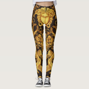 Medusa Dorada con Leggings de Ornamentos Barrocos