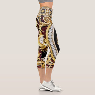 Medusa Dorada Gems Leggings Capri