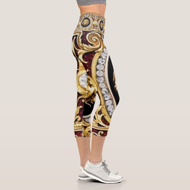 Medusa Dorada Joyas Leggings Capri (Derecha)