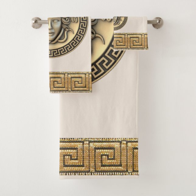 Medusa Golden Gorgon Greek Key BEIGE (In situ)