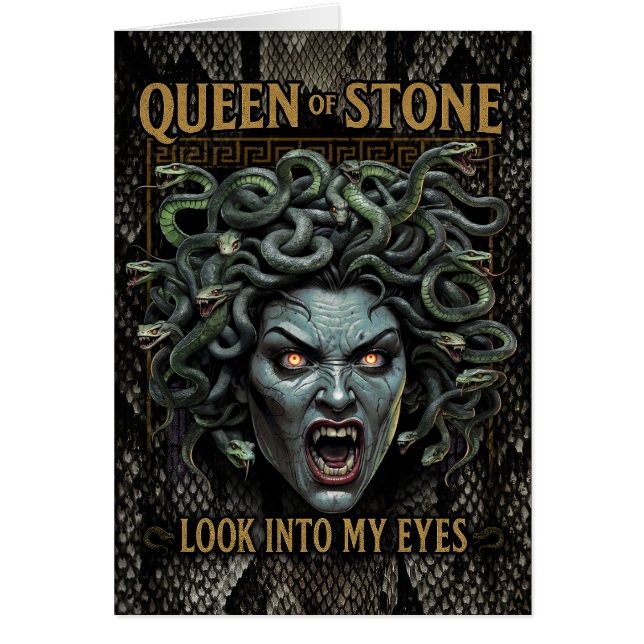 Medusa Queen of Stone Greeting Card - Personalizab (Frente)