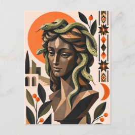 Medusa & Serpientes Geométrico Mitología Tarjeta P