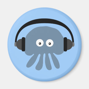 Medusas azules con el imán de los auriculares