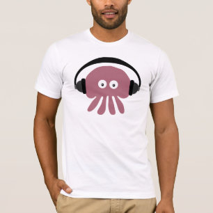 Medusas enrrolladas de DJ con la camiseta de los