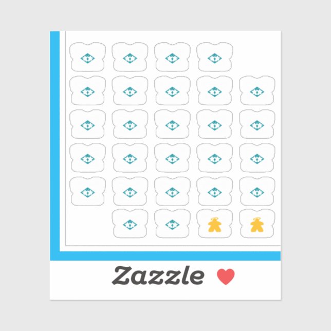 Meeple Tee Pegatinas - Juego de mesa Duo (Hoja)