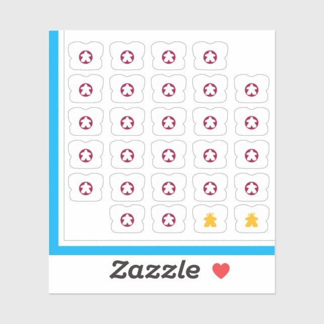 Meeple Tee Pegatinas - Juego de mesa Gal (Hoja)