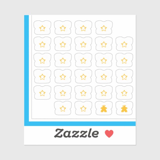 Meeple Tee Pegatinas - Jugador de juegos de mesa (Hoja)