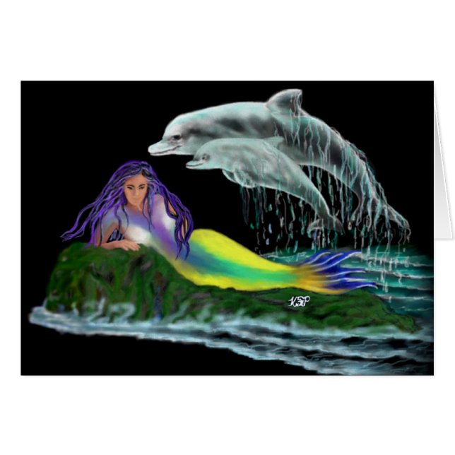 Meerjungfrau mit Delfinen (Anverso (Horizontal))