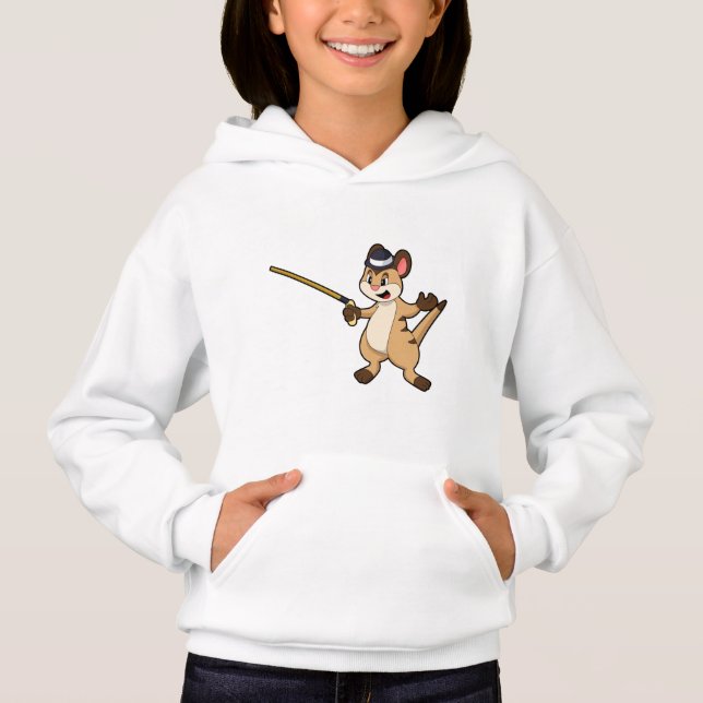 Meerkat con Gorra y palo para caminar (Anverso)