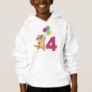 Meerkat Cuarto Balón de Cumpleaños Niños Hoodie