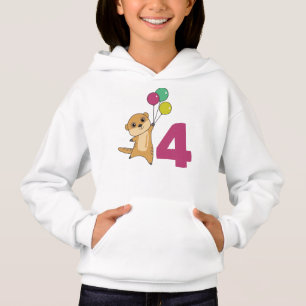 Meerkat Cuarto Balón de Cumpleaños Niños Hoodie
