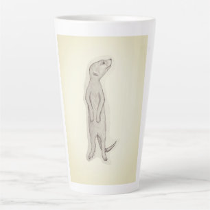 Meerkat, taza de café, té, latte, casa, cocina