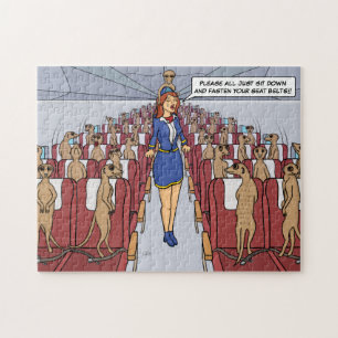 Meerkats en un rompecabezas plano