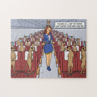 Meerkats en un rompecabezas plano