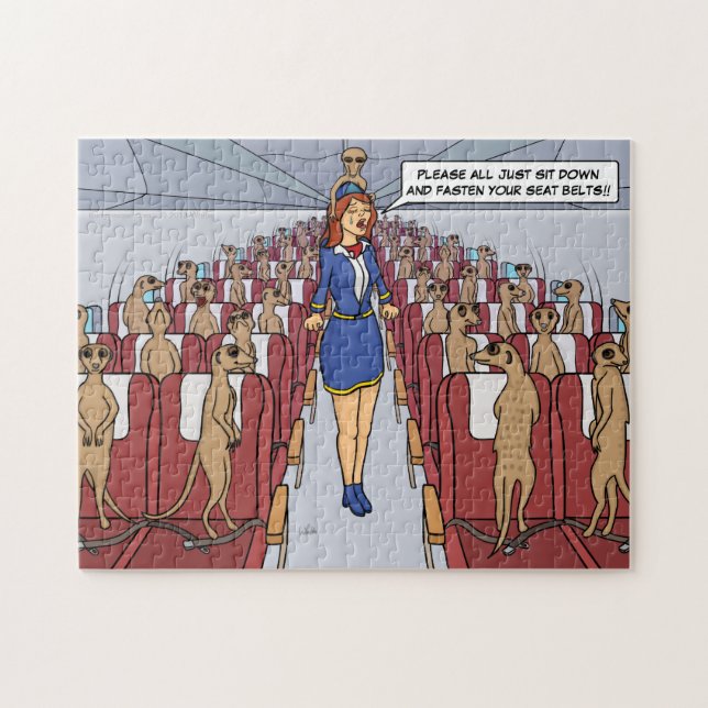 Meerkats en un rompecabezas plano (Horizontal)