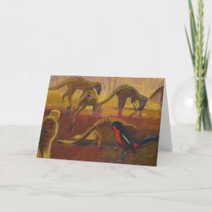 Meerkats y shrike - tarjeta