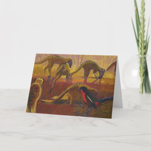 Meerkats y shrike - tarjeta (Anverso)