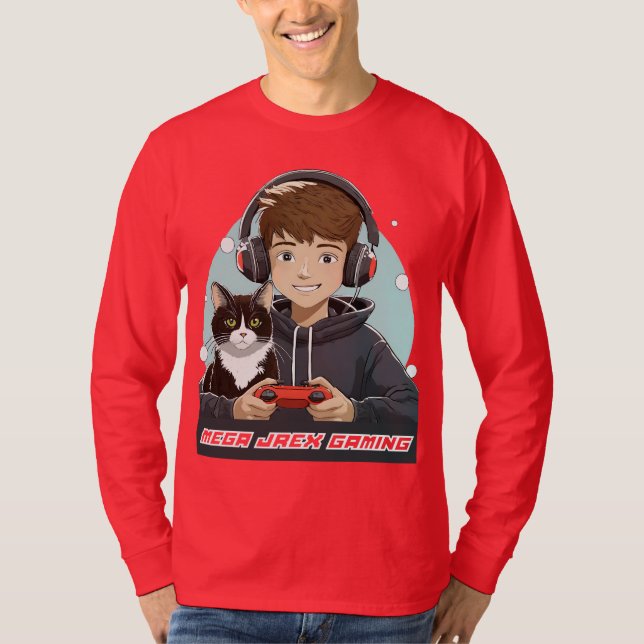 Mega Jrex Camisa para hombres de manga larga roja (Anverso)