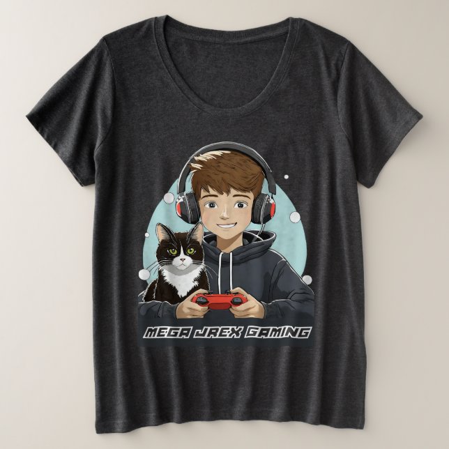 Mega Jrex Gaming camiseta más grande para mujeres  (Anverso del diseño)