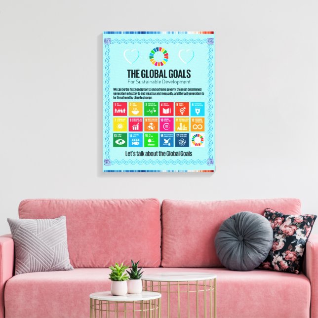 Mega lienzo de SDG de 40x51": Hablemos de objetivo (Insitu (Sala de estar))