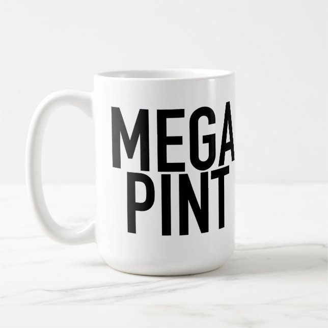 MEGA PINT Mug Bebe Vidrio Copa Café Cerveza de vin (Izquierda)