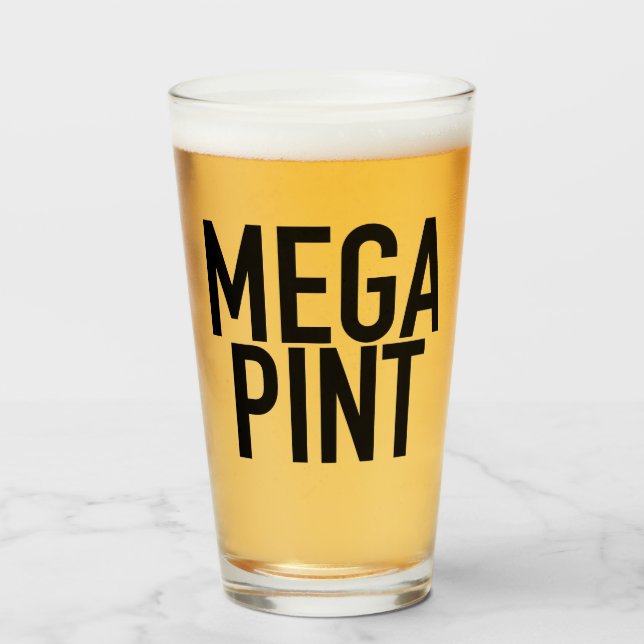 MEGA PINT Mug Bebe Vidrio Copa Café Cerveza de vin (Anverso (lleno))