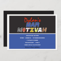 MEGA SPORTS Bar Bat Mitzvah Invitación