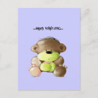 Megg: Un oso de peluche lindo - triste, postal