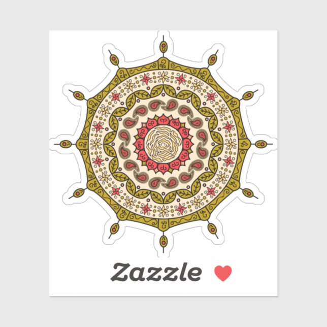 Mehndi Fantasy Gold Contour Pegatina (Hoja)