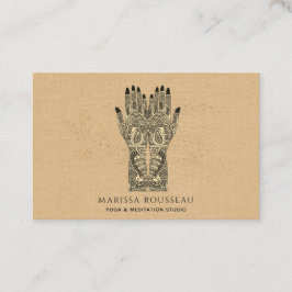 Mehndi Henna Hands Yoga Studio Tarjeta de visita p