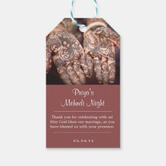 Mehndi (Henna) Noche Gracias Etiquetas De Regalo