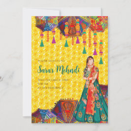 Mehndi Invitaciones y Henna Noche Invitan a Mehand