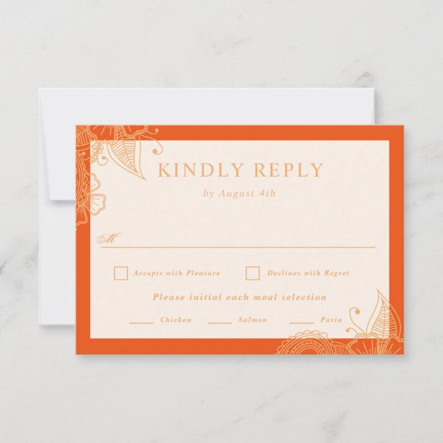 Mehndi Wedding RSVP (Anverso)