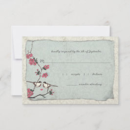 Mejilla de flor de cerezo rosa y azul RSVP