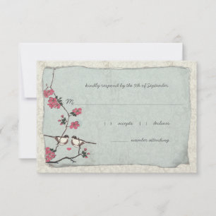 Mejilla de flor de cerezo rosa y azul RSVP