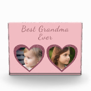 Mejor Abuela Corazones Rosados Foto Personalizada 
