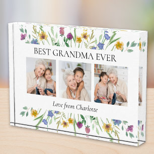 Mejor Abuela del Mundo Foto Floral