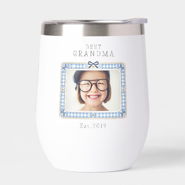 Mejor Abuela Est Fecha Personalizada 3 Foto Lindo  (Izquierdo)